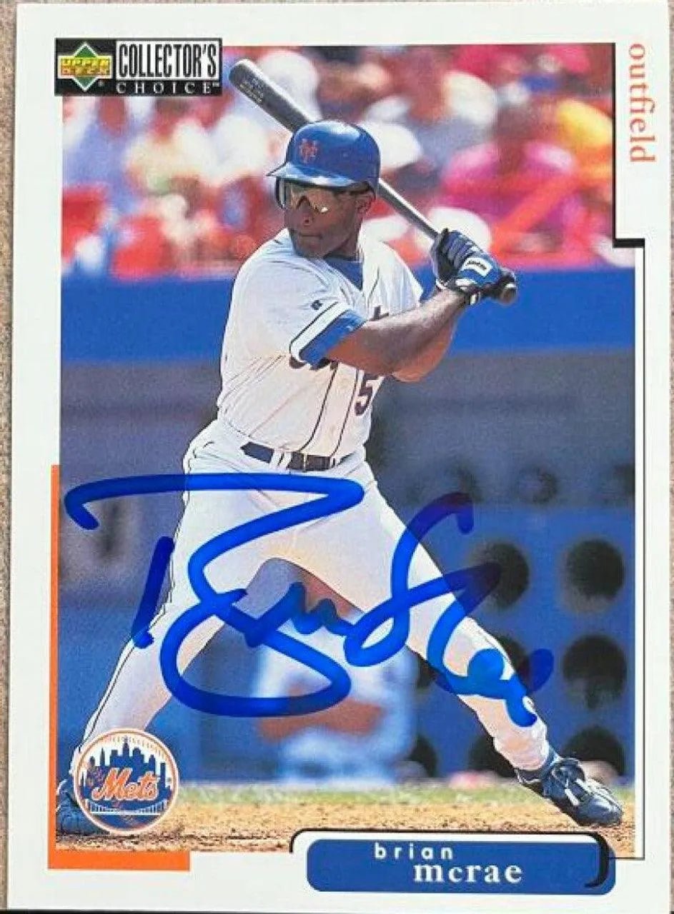 Brian McRae Signed 1998 Collector's Choice Baseball Card - New York Mets