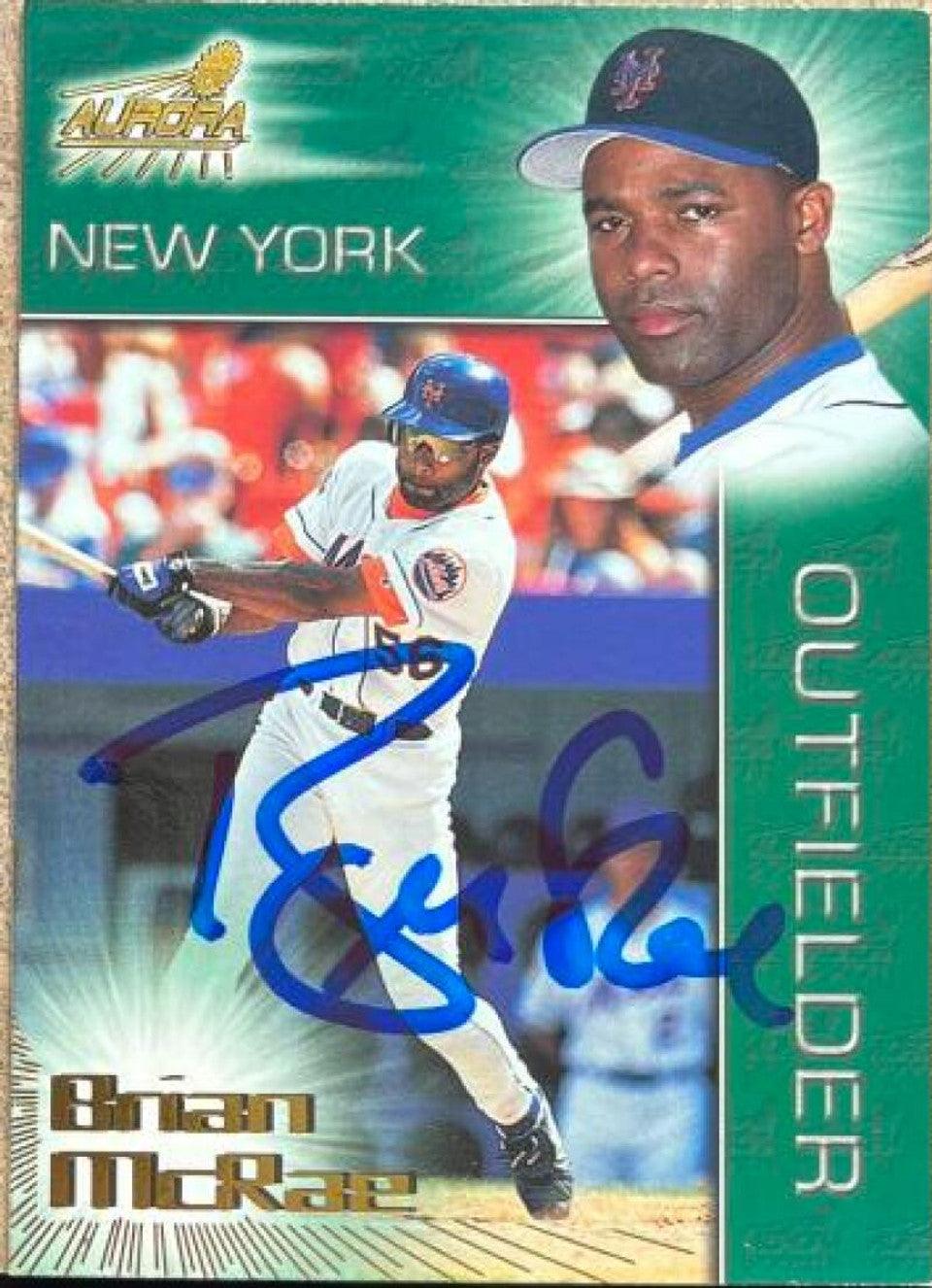 Brian McRae Signed 1998 Pacific Aurora Baseball Card - New York Mets - PastPros