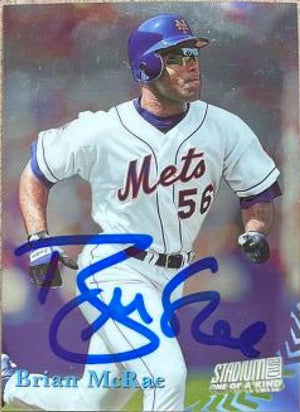 Brian McRae Signed 1998 Stadium Club One of a Kind Baseball Card - New York Mets - PastPros