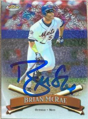Brian McRae Signed 1998 Topps Finest No-Protector Baseball Card - New York Mets - PastPros