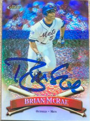 Brian McRae Signed 1998 Topps Finest No-Protector Refractors Baseball Card - New York Mets - PastPros