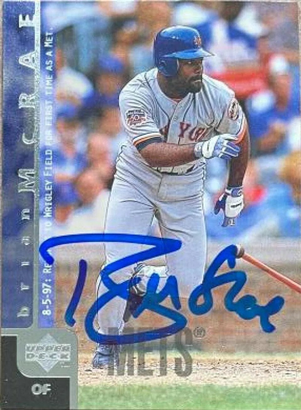 Brian McRae Signed 1998 Upper Deck Baseball Card - New York Mets