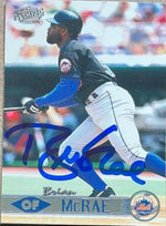 Brian McRae Signed 1999 Pacific Baseball Card - New York Mets