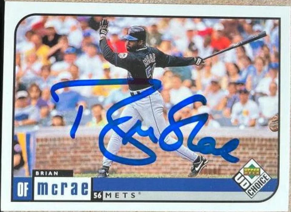 Brian McRae Signed 1999 UD Choice Baseball Card - New York Mets