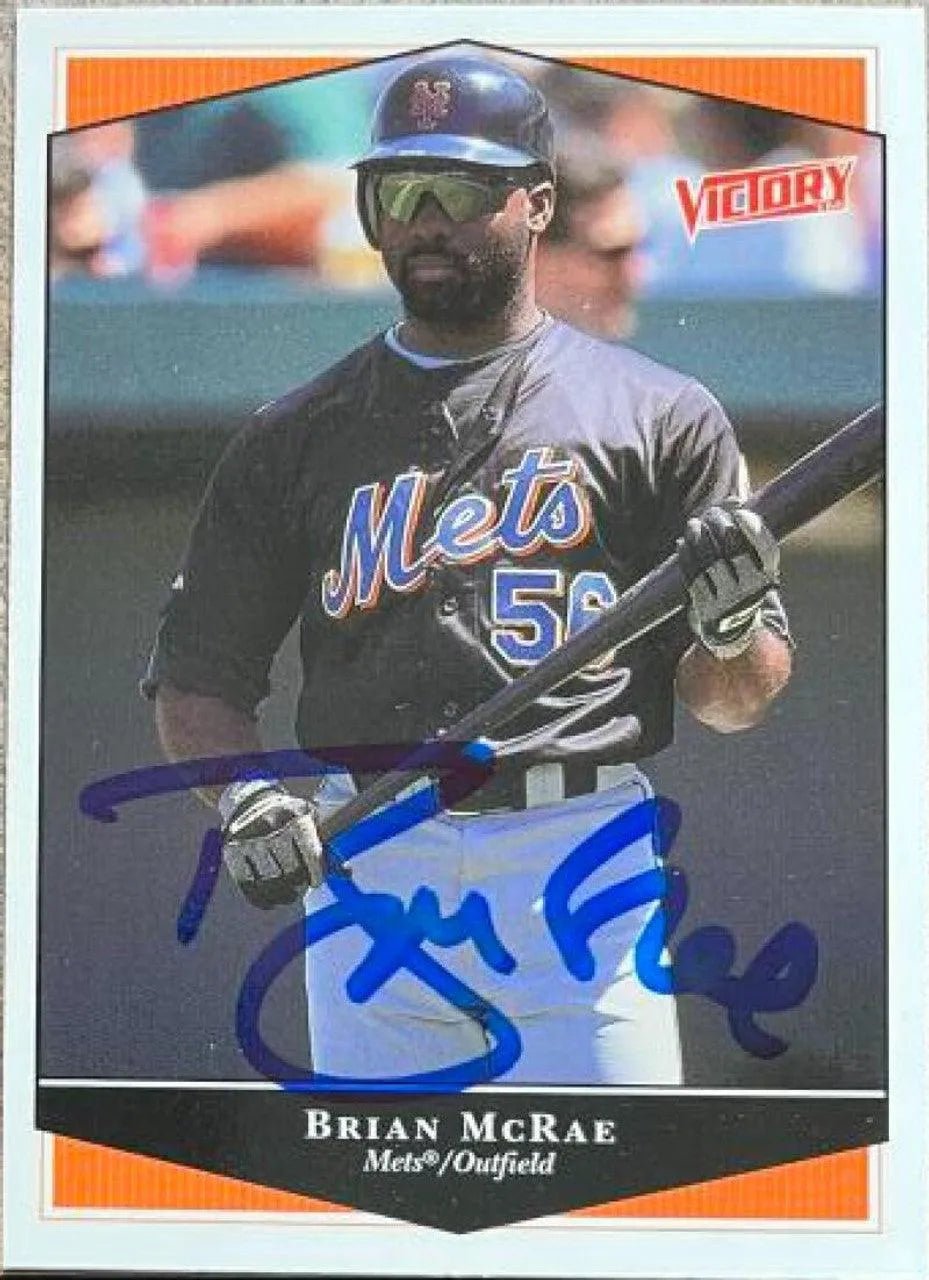 Brian McRae Signed 1999 Upper Deck Victory Baseball Card - New York Mets