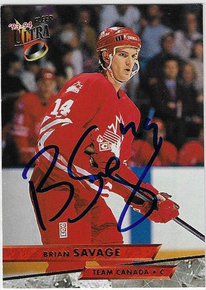 Brian Savage Signed 1993-94 Fleer Ultra Hockey Card - Team Canada