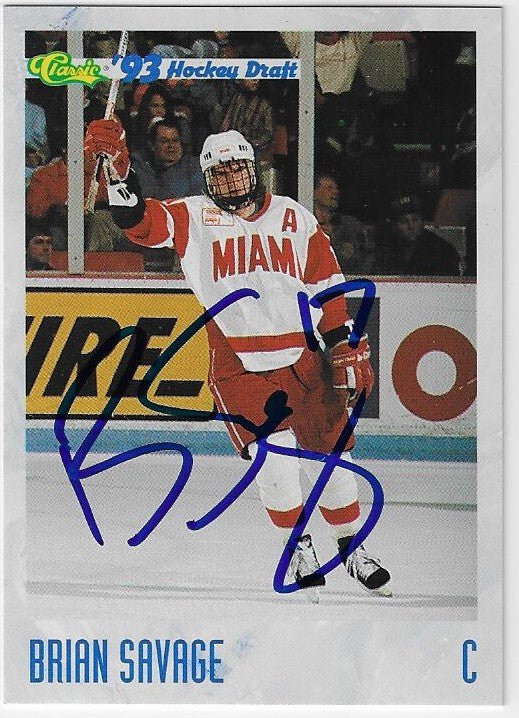 Brian Savage Signed 1993 Classic '93 Hockey Draft Hockey Card - Miami RedHawks