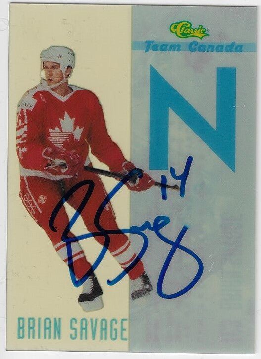 Brian Savage Signed 1993 Classic '93 Hockey Draft Hockey Card - Team Canada (LE)
