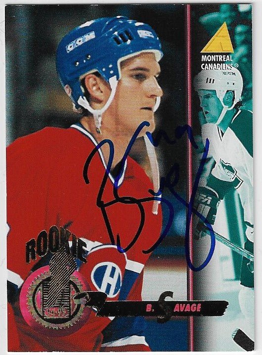 Brian Savage Signed 1994 - 95 Pinnacle Hockey Card - Montreal Canadiens - PastPros