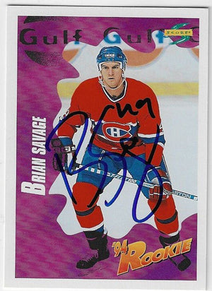 Brian Savage Signed 1994 - 95 Score Hockey Card - Montreal Canadiens - PastPros