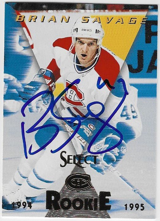 Brian Savage Signed 1994 - 95 Score Select Hockey Card - Montreal Canadiens - PastPros