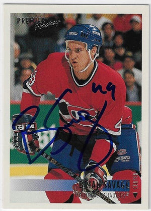 Brian Savage Signed 1994 - 95 Topps Premier Hockey Card - Montreal Canadiens - PastPros