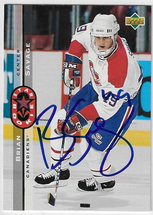 Brian Savage Signed 1994 - 95 Upper Deck Hockey Card - Montreal Canadiens - PastPros