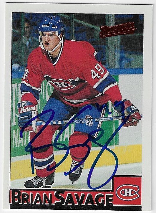 Brian Savage Signed 1995 - 96 Bowman Hockey Card - Montreal Canadiens - PastPros