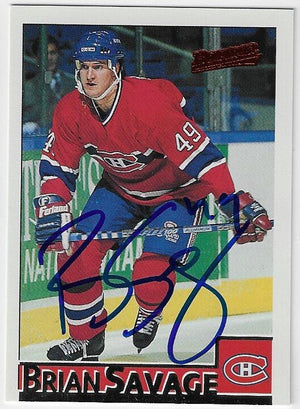 Brian Savage Signed 1995 - 96 Bowman Hockey Card - Montreal Canadiens - PastPros
