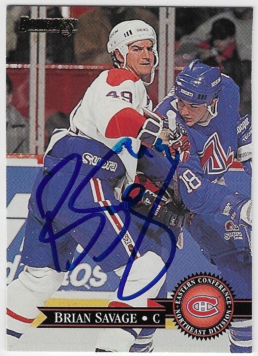 Brian Savage Signed 1995 - 96 Donruss Hockey Card - Montreal Canadiens - PastPros