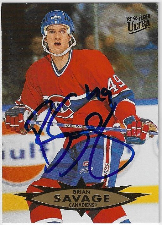 Brian Savage Signed 1995 - 96 Fleer Ultra Hockey Card - Montreal Canadiens - PastPros