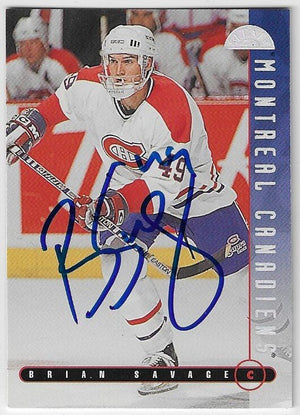 Brian Savage Signed 1995 - 96 Leaf Hockey Card - Montreal Canadiens - PastPros