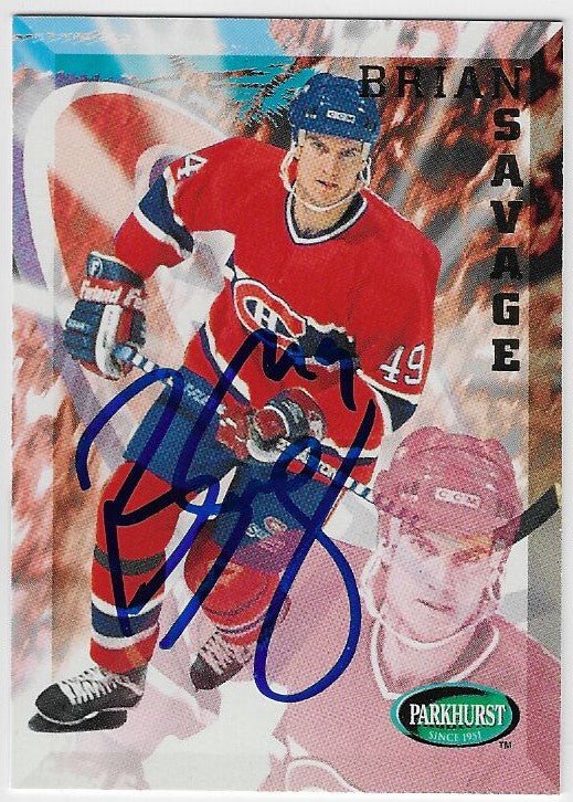 Brian Savage Signed 1995 - 96 Parkhurst International Hockey Card - Montreal Canadiens - PastPros