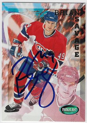 Brian Savage Signed 1995 - 96 Parkhurst International Hockey Card - Montreal Canadiens - PastPros