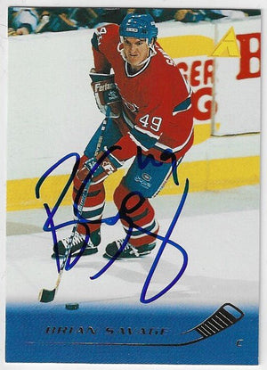 Brian Savage Signed 1995 - 96 Pinnacle Hockey Card - Montreal Canadiens - PastPros