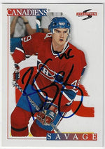 Brian Savage Signed 1995-96 Score Hockey Card - Montreal Canadiens