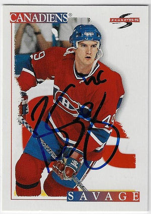 Brian Savage Signed 1995 - 96 Score Hockey Card - Montreal Canadiens - PastPros