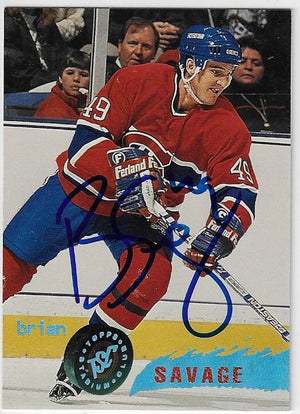 Brian Savage Signed 1995 - 96 Stadium Club Hockey Card - Montreal Canadiens - PastPros