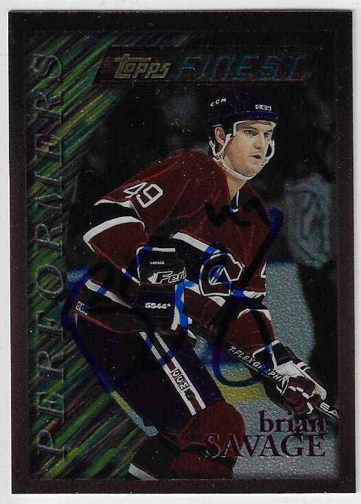 Brian Savage Signed 1995-96 Topps Finest Hockey Card - Montreal Canadiens