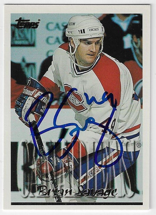 Brian Savage Signed 1995-96 Topps Hockey Card - Montreal Canadiens