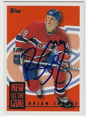 Brian Savage Signed 1995 - 96 Topps New to the Game Hockey Card - Montreal Canadiens - PastPros