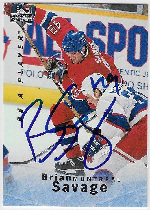 Brian Savage Signed 1995 - 96 Upper Deck Be A Player Hockey Card - Montreal Canadiens - PastPros