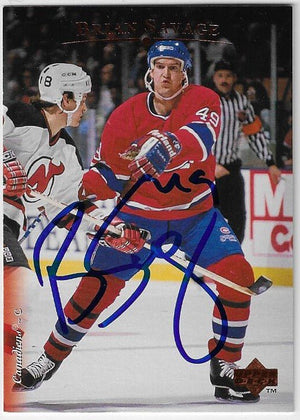 Brian Savage Signed 1995 - 96 Upper Deck Hockey Card - Montreal Canadiens - PastPros