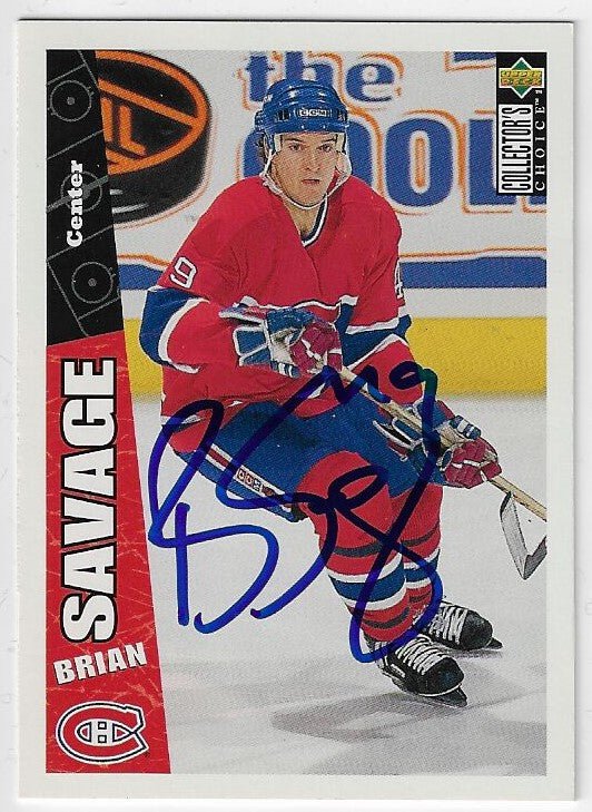Brian Savage Signed 1996 - 97 Collector's Choice Hockey Card - Montreal Canadiens - PastPros
