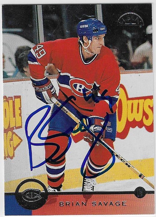 Brian Savage Signed 1996 - 97 Leaf Hockey Card - Montreal Canadiens - PastPros