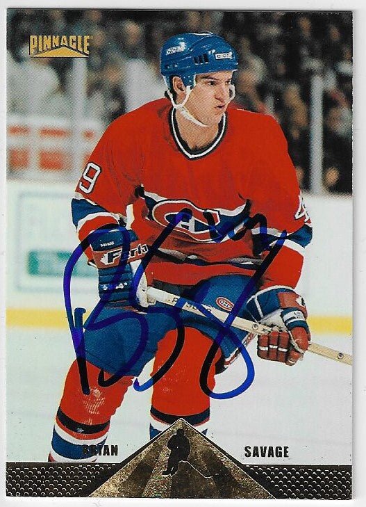 Brian Savage Signed 1996 - 97 Pinnacle Hockey Card - Montreal Canadiens - PastPros