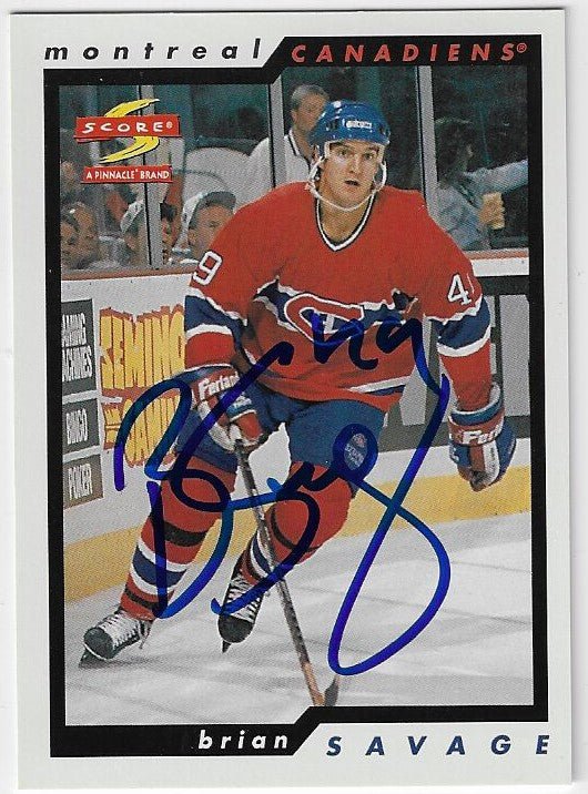 Brian Savage Signed 1996 - 97 Score Hockey Card - Montreal Canadiens - PastPros