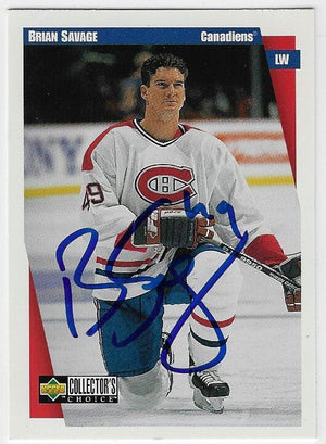 Brian Savage Signed 1997 - 98 Collector's Choice Hockey Card - Montreal Canadiens - PastPros