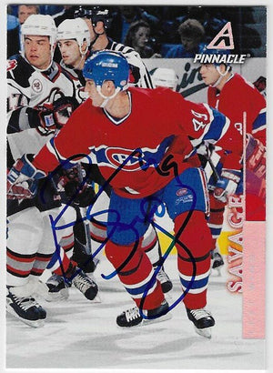 Brian Savage Signed 1997 - 98 Pinnacle Hockey Card - Montreal Canadiens - PastPros