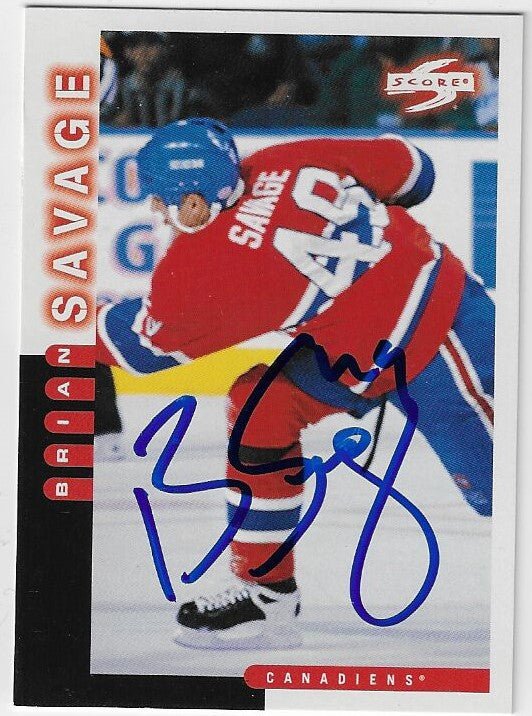 Brian Savage Signed 1997 - 98 Score Hockey Card - Montreal Canadiens - PastPros