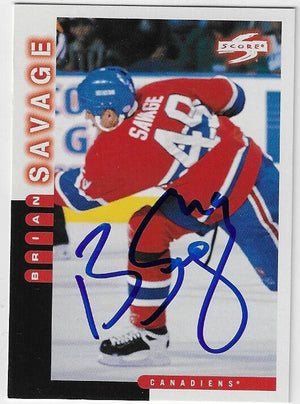 Brian Savage Signed 1997 - 98 Score Hockey Card - Montreal Canadiens - PastPros