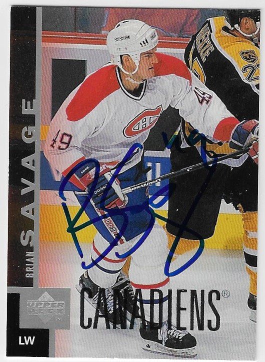 Brian Savage Signed 1997 - 98 Upper Deck Hockey Card - Montreal Canadiens - PastPros