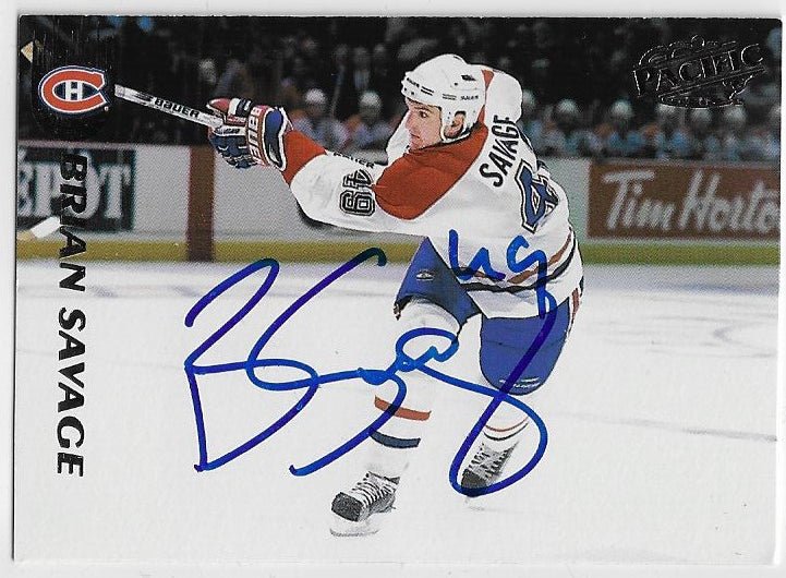 Brian Savage Signed 1998 - 99 Pacific Hockey Card - Montreal Canadiens - PastPros