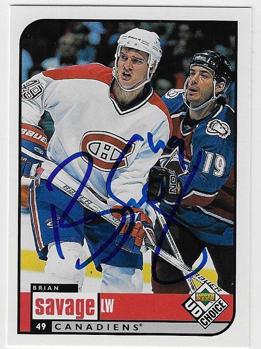 Brian Savage Signed 1998 - 99 UD Choice Hockey Card - Montreal Canadiens - PastPros