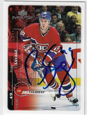 Brian Savage Signed 1998 - 99 Upper Deck MVP Hockey Card - Montreal Canadiens - PastPros