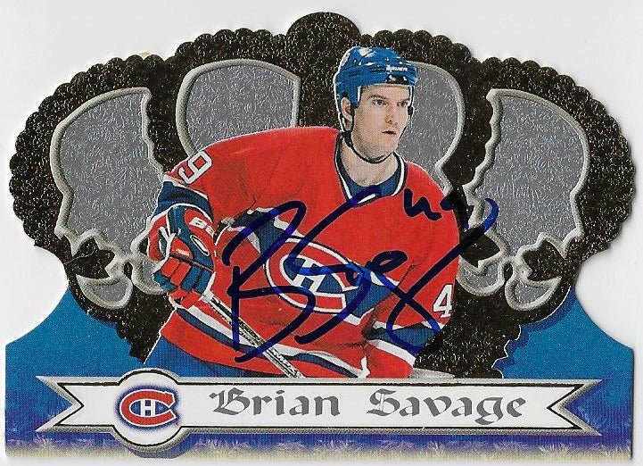 Brian Savage Signed 1999 - 00 Pacific Crown Royale Hockey Card - Montreal Canadiens - PastPros