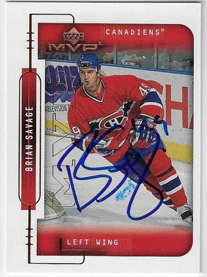 Brian Savage Signed 1999-00 Upper Deck MVP Hockey Card - Montreal Canadiens