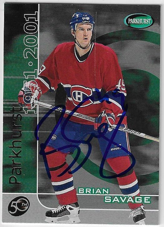 Brian Savage Signed 2000-01 Be A Player Memorabilia Parkhurst 50th Anniversary Hockey Card - Montreal Canadiens