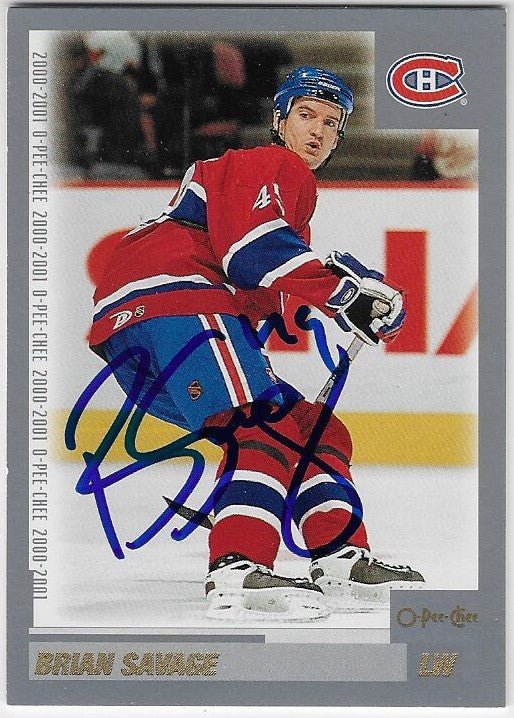 Brian Savage Signed 2000-01 O-Pee-Chee Hockey Card - Montreal Canadiens