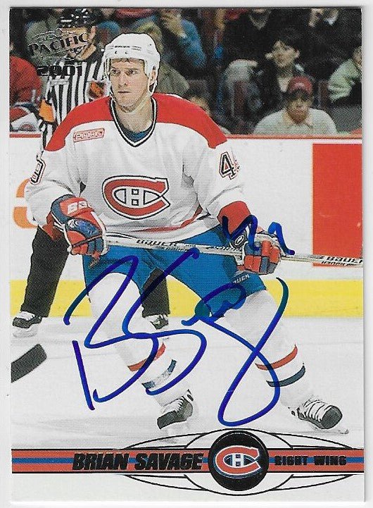 Brian Savage Signed 2000-01 Pacific Hockey Card - Montreal Canadiens
